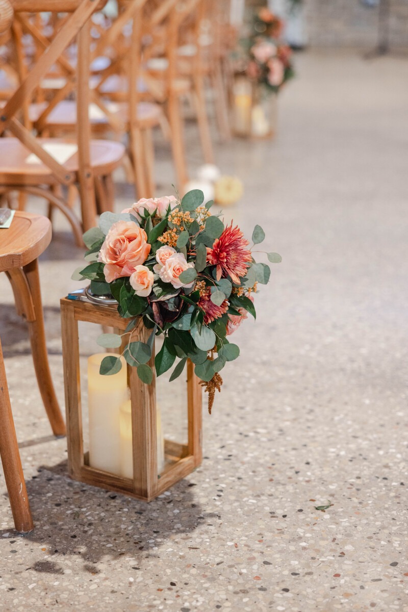 Wedding ceremony florals Huntley